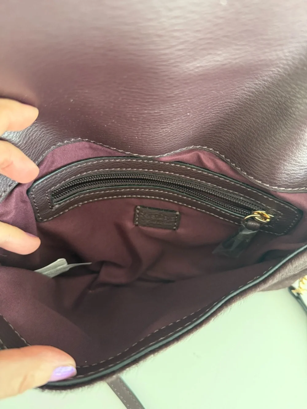Seven Day Burgundy envelope crossbody purse 11x8 - Picture 6 of 9